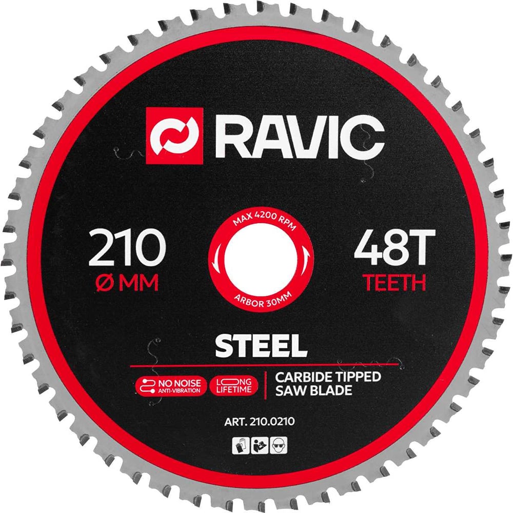 Изображение товара Диск пильный по стали Ravic 210х1,8/1,4х30 мм, Z=48, арт. 210.0210