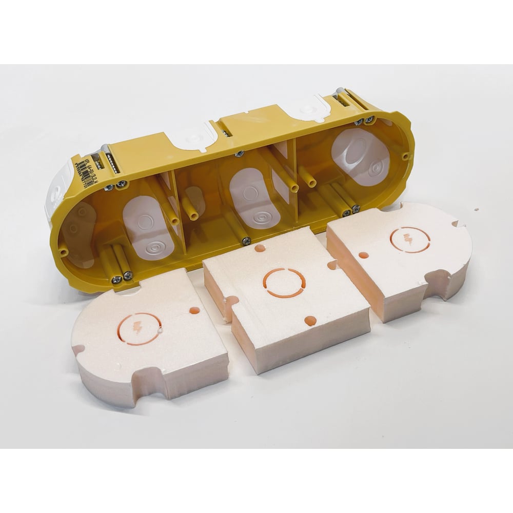 Изображение товара Заглушка тройных подрозетников KOPOS Копос ZV-KPL 64-3LD (30P) комплект 30 шт. ZV-KPL-64-3LD-30P