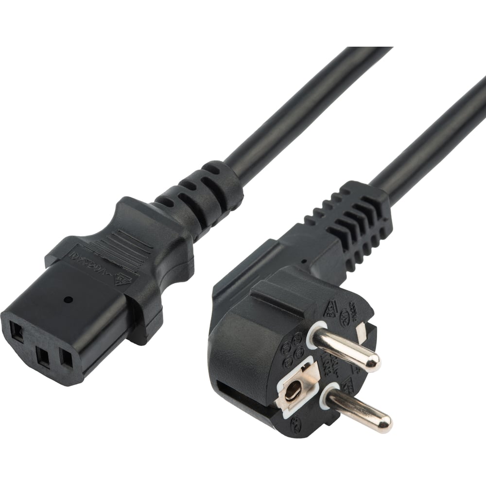 Изображение товара Шнур сетевой REXANT СЕЕ 7/7 (Schuko) – IEC 320 C13 3x1мм2, 10A, длина 1.8м 04-2738