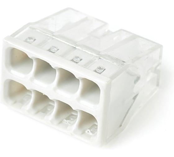 Изображение товара Строительно-монтажная клемма HLT СКМ EU2.5-428 8 отверстия, 0.75-2.5мм2, 50шт./уп. 081-20-045