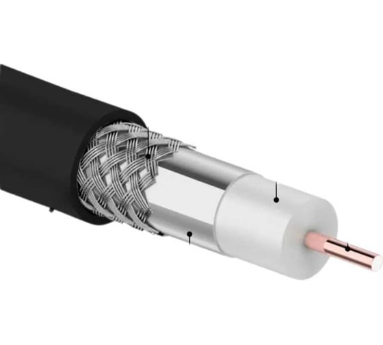 Изображение товара Коаксиальный кабель DORI RG-6U чёрный, CCA, 25м 52702