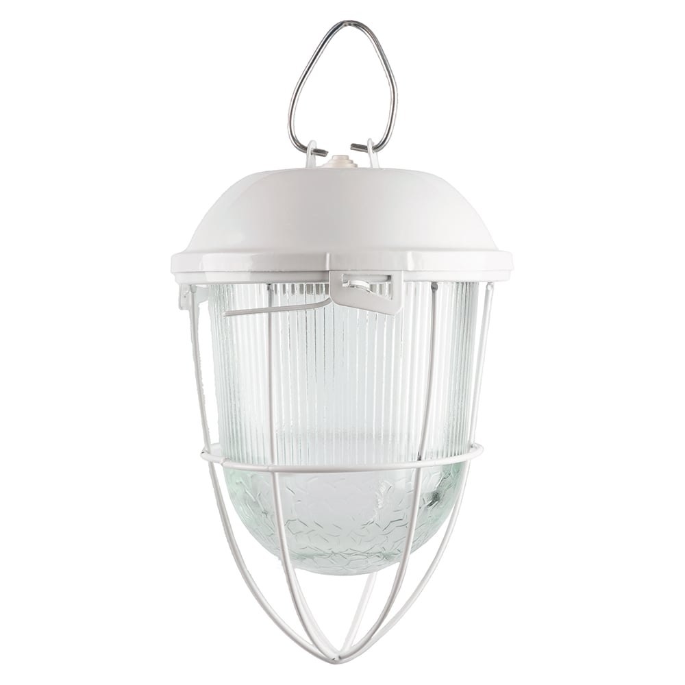 Изображение товара Светильник FERON НСП 02-100-003, E27 max 100 Вт, стальной корпус, стекло, решетка, IP54, белый 53174