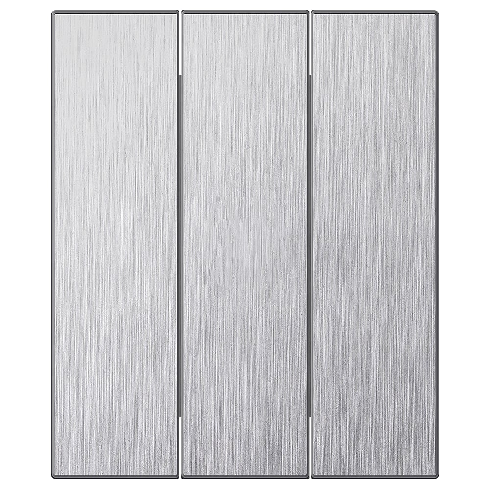 Изображение товара Выключатель 3-клавишный SMARTBUY модульный 10А алюминий серебро Альтаир SBE-m11al-10-SW3-0