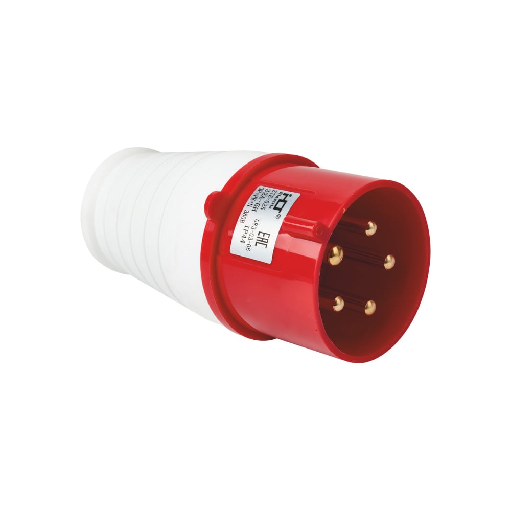 Изображение товара Вилка HLT 025 3Р+РЕ+N, 32А, 380В, IP44, 10шт./уп. 083-03-06