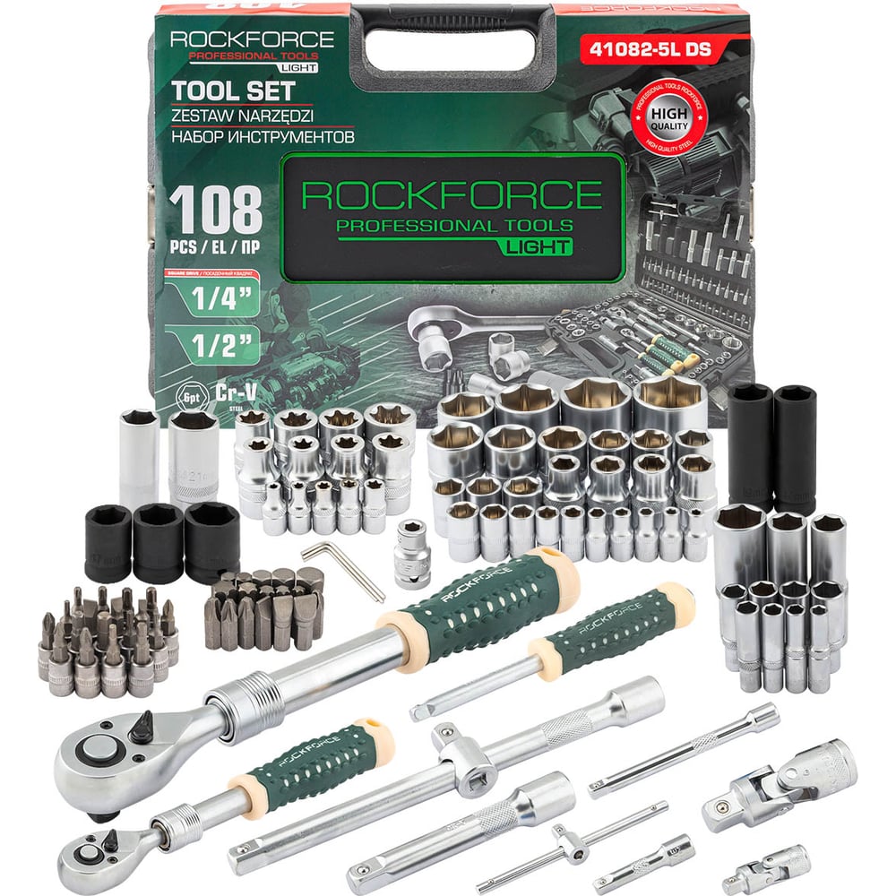 Изображение товара Набор инструментов Rockforce 108 предметов RF LIGHT-41082-5L DS(64123) Изображение товара Набор инструментов Rockforce 108 предметов RF LIGHT-41082-5L DS(64123)