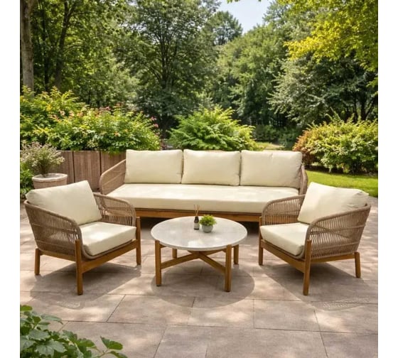 Изображение товара Набор садовой мебели Royal Family ELEONORA, лаунж-зона с 3-х местным диваном из акации 111-21-31