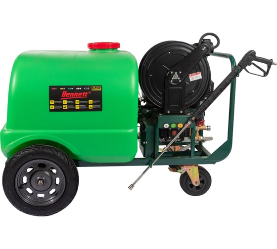 Изображение товара Аппарат высокого давления Bennett бензиновый с бочкой (15 л.с.; 250 бар; 15 л/мин) LIFAN, запуск с ключа QT2515