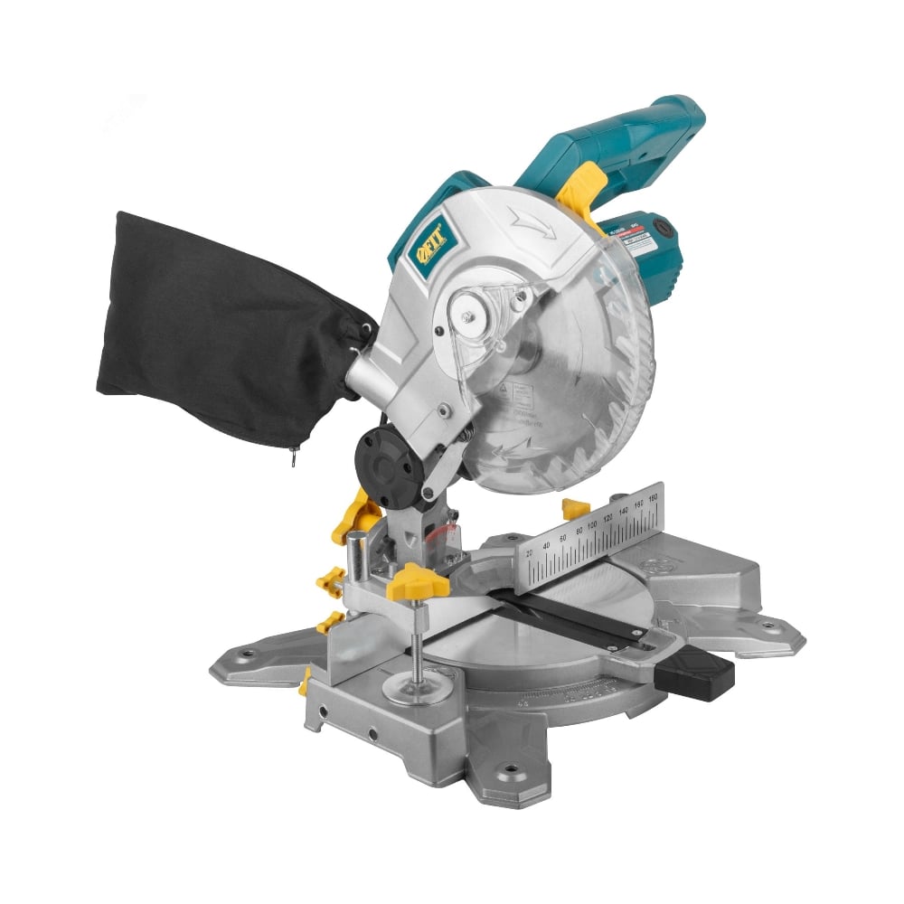 Изображение товара Пила торцовочная FIT 1400 Вт, 4500 об/мин, 210/30 мм, 6,5 кг, рез. накл., б/с щеток, блок шпинделя, коробка 80415