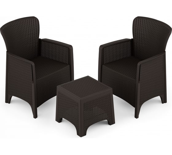 Изображение товара Набор ЗПИ "Альтернатива" Ротанг Лайт (2 кресла, стол) мокко М9031