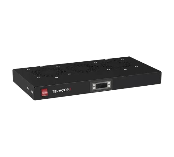 Изображение товара Блок охлаждения EKF TERACOM PRO 1U 2 вентилятора с выключателем и электронным термостатом чёрный TRP-FN-21T-BK
