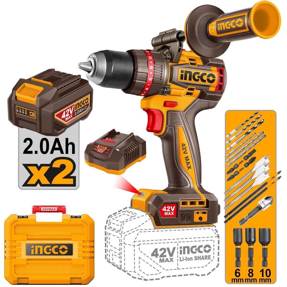 Изображение товара Бесщеточный ударный шуруповерт INGCO 42В 99Нм (5) INDUSTRIAL CIDLI429982