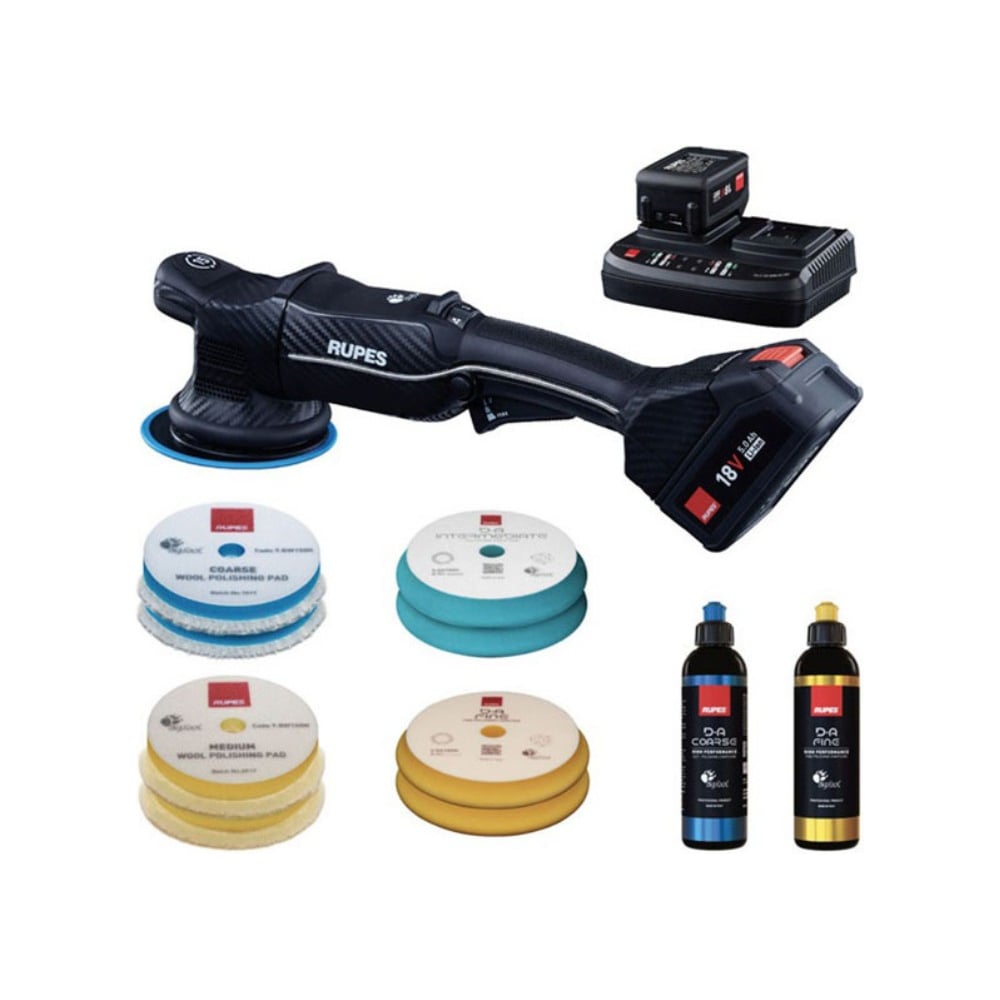 Изображение товара Машинка полировальная аккумуляторная эксцентриковая RUPES HLR15/CB2/BAS 125 мм, орбита 15 мм В0000000203517