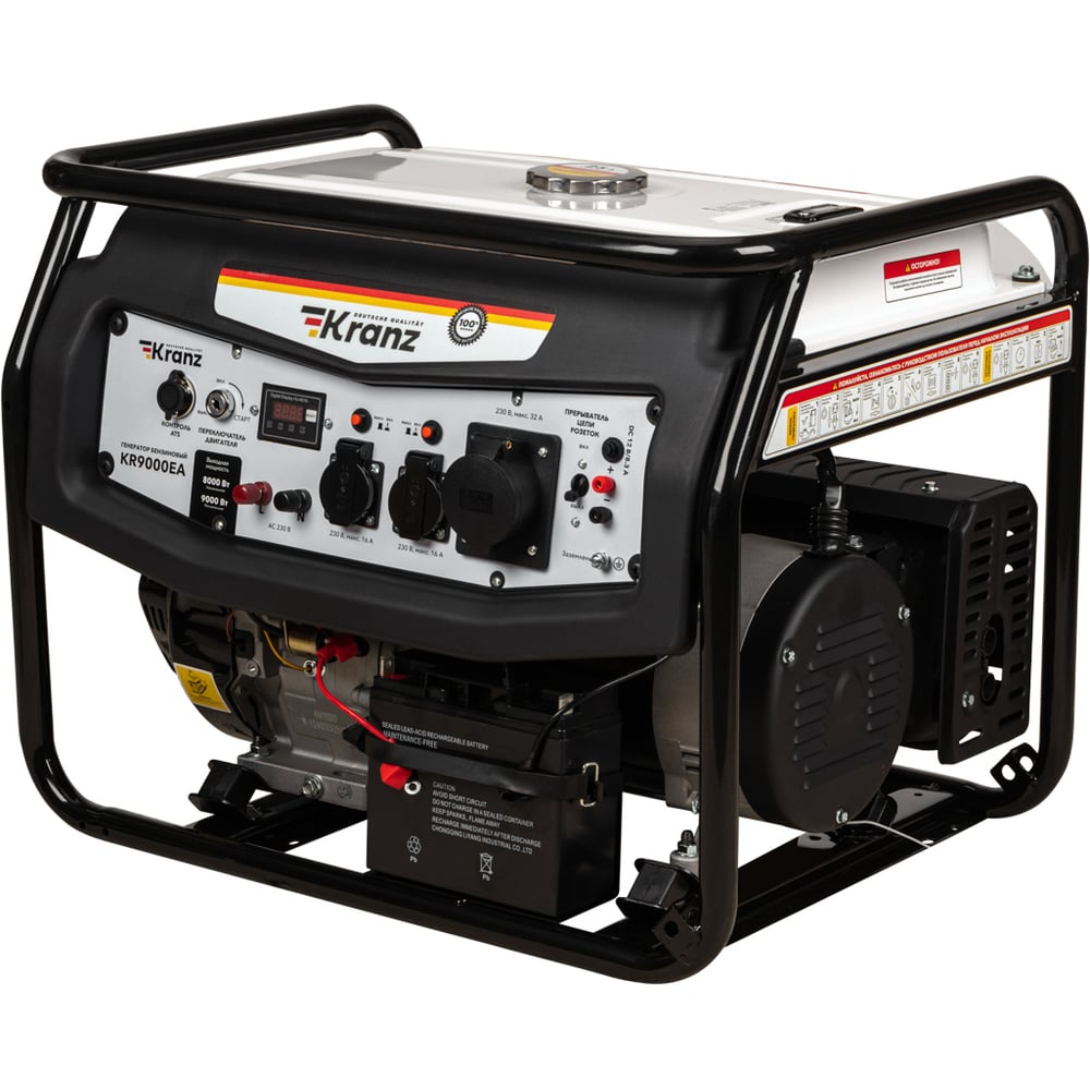 Изображение товара Бензиновый генератор KRANZ KR8000EA 8кВт 25л коннектор автоматики электростартер KR-16-1139