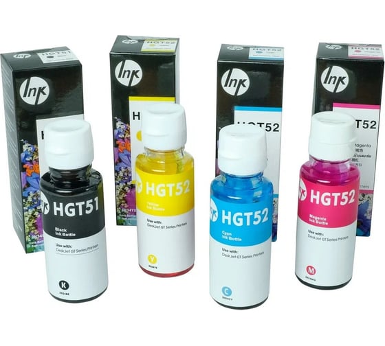 Изображение товара Набор чернил Solution Print SP GT51/GT52 для HP, 4 цвета по 100 мл 334197