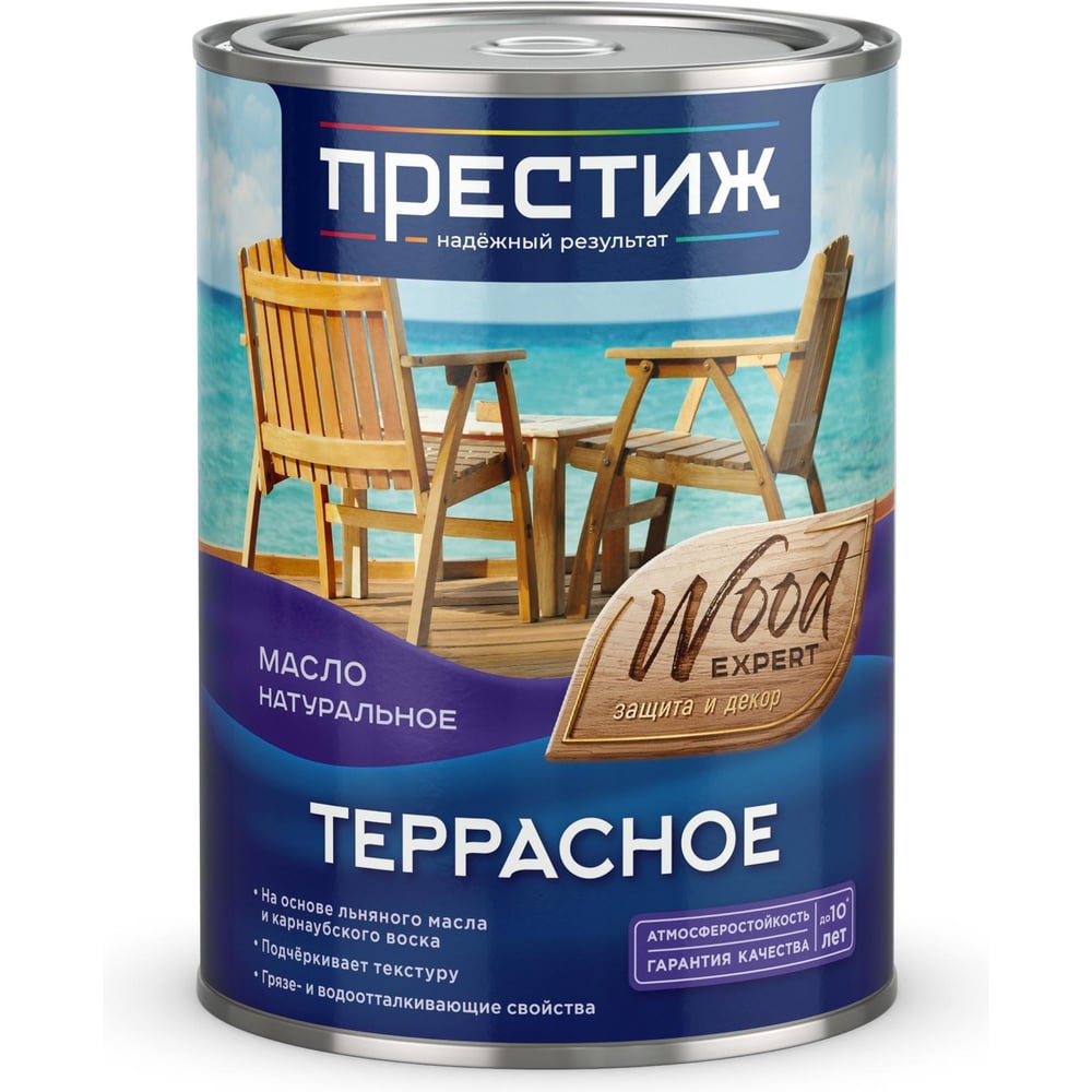 Изображение товара Масло террасное Престиж натуральное, 0,9 л, белый снег 281332