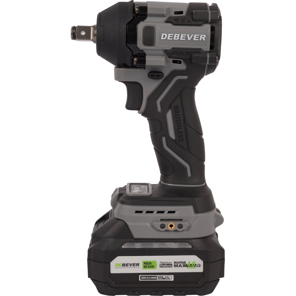 Изображение товара Гайковерт аккумуляторный DEBEVER бесщеточный, ударный, квадрат 1/2,360Nm, 20B, (без АКБ и з/у) DBE-6343C
