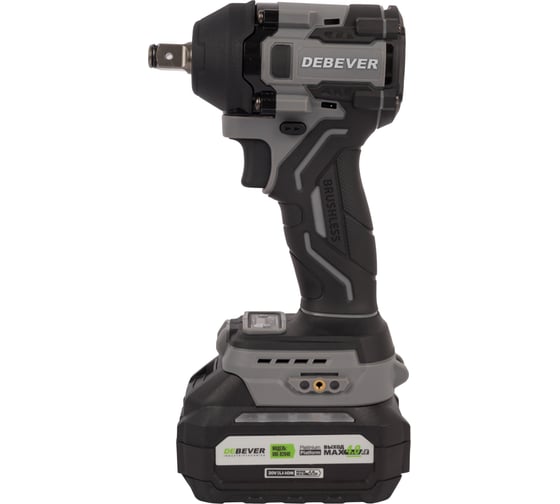 Изображение товара Гайковерт аккумуляторный DEBEVER бесщеточный, ударный, квадрат 1/2,360Nm, 20B, (без АКБ и з/у) DBE-6343C