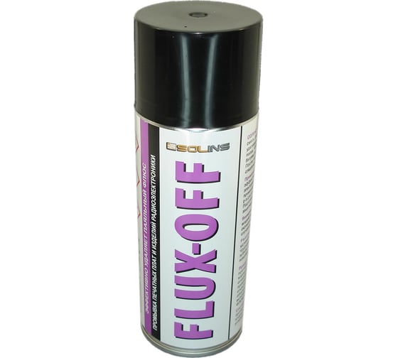 Изображение товара Очиститель для печатных плат и компонентов Amperin Solins FLUX OFF, 400 мл, аэрозоль 065882