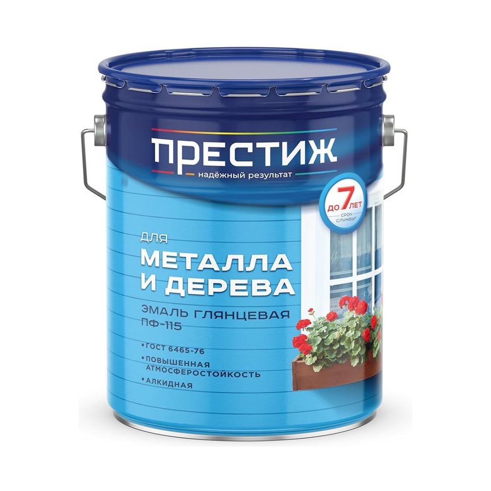 Изображение товара Эмаль ПФ-115 для металла и дерева ПРЕСТИЖ, алкидная, глянцевая, 2,8 кг, RAL 7024, графитовый серый. 281364