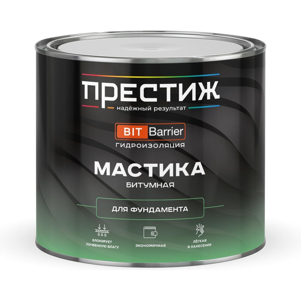 Изображение товара Мастика битумная Престиж для фундамента, черная, 2 кг 281284