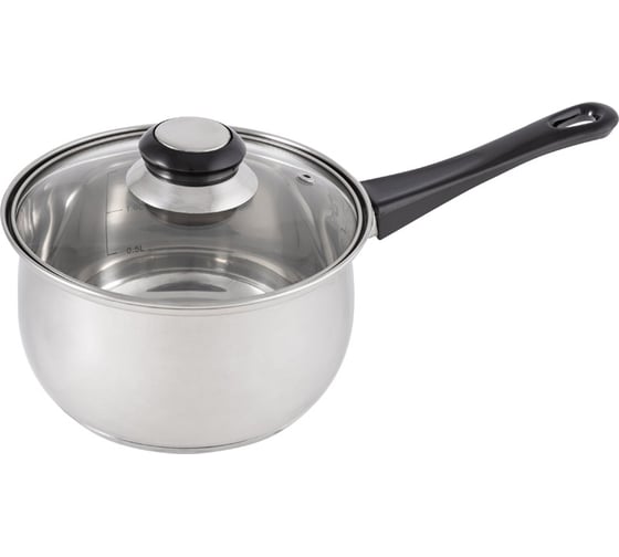 Изображение товара Ковш Mallony BAK с крышкой, объем 1,9 л, из нержавеющей стали и с бакелитовой ручкой 009356