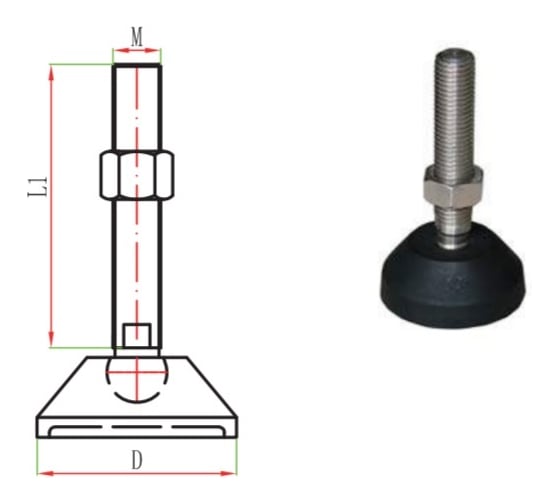 Изображение товара Опора шарнирная ООО "РЦП ГРУПП" RCP L100 D60M16 с нерж.резьбой, гайка М16, проставка 826 ПГ-00000047