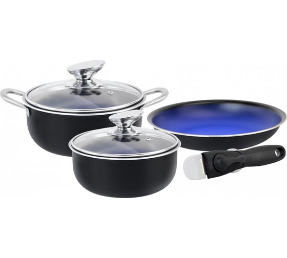 Изображение товара Набор посуды для приготовления Pomi d'Oro со съемной ручкой P640559 Comodo set