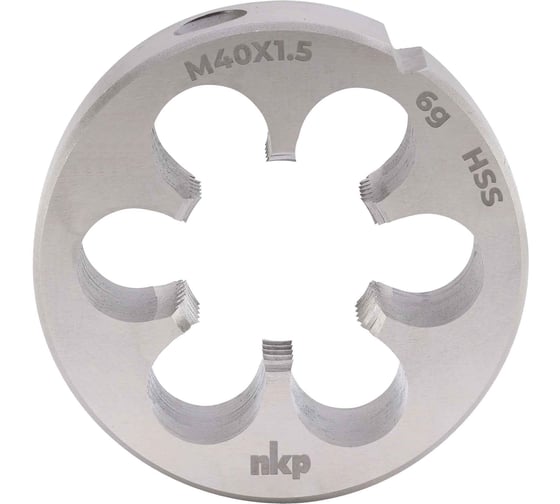 Изображение товара Плашка NKP М40 шаг 1.5мм DINEN22568 HSS 6g 75х20мм 240402N