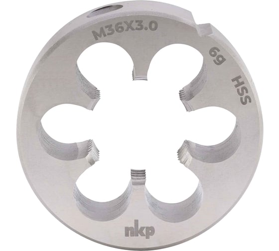 Изображение товара Плашка NKP М36 шаг 3.0мм DINEN22568 HSS 6g 65х25мм 240361N