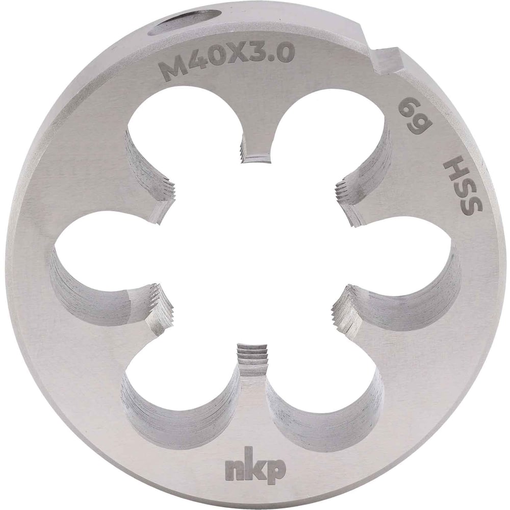 Изображение товара Плашка NKP М40 шаг 3.0мм DINEN22568 HSS 6g 75х30мм 240403N