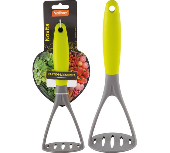 Изображение товара Картофелемялка-толкушка Mallony Novita из нейлона с цветной ручкой из TPR 005423