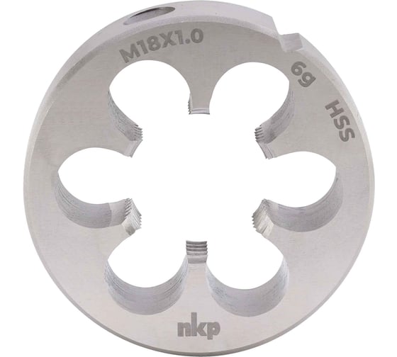 Изображение товара Плашка NKP М18, шаг 1.0мм DINEN22568 HSS 6g 45х14мм 240185N