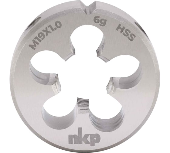 Изображение товара Плашка NKP М19, шаг 1.0мм DINEN22568 HSS 6g 45х14мм 240191N