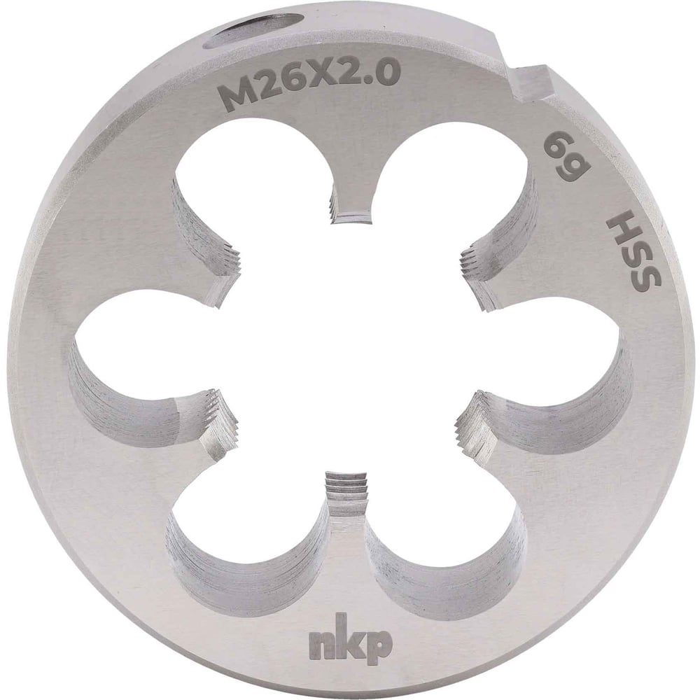 Плашка NKP М26, шаг 2.0мм DINEN22568 HSS 6g 55х16мм 240261N