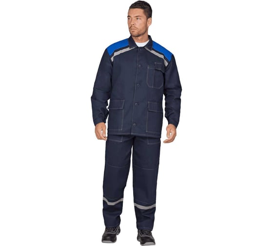 Изображение товара Костюм ГК Спецобъединение МОНТАЖ летний, т/синий-василек, 100% х/б (Куртка+брюки) (136-140, 182-188), компл, Кос 449/136/182