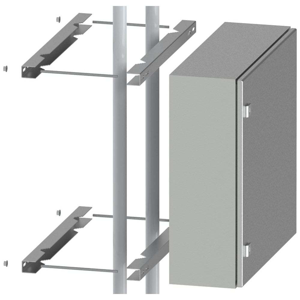 Изображение товара Крепление на двойную опору АМАДОН нержавеющая сталь, ширина термошкафа 400, 600мм, шпилька М8. КМА3-1Н