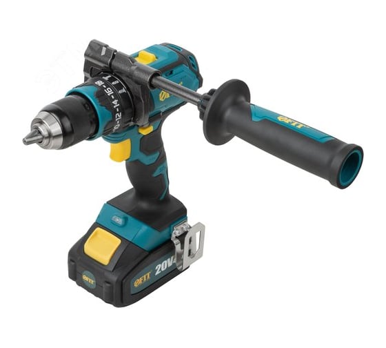 Изображение товара Дрель-шуруповерт аккумуляторный FIT бесщеточный 20,0 В, 0-500/2000 об/мин, 100 Нм, Li-Ion 4,0 Ач, 2 ч., рез. накл., кейс 79904