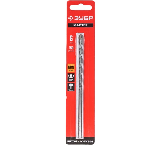 Изображение товара Сверло по бетону ЗУБР 6x150 мм 2922-150-06