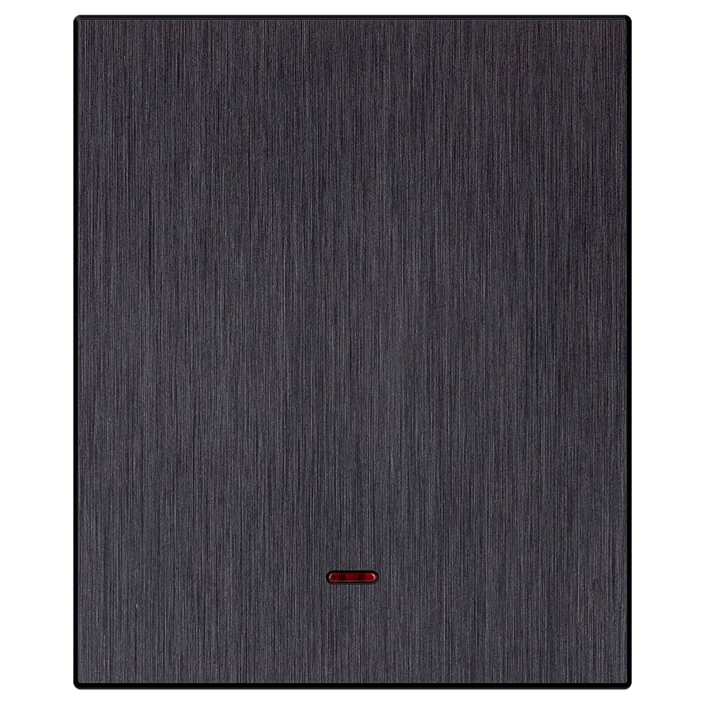 Изображение товара Выключатель 1-клавишный SMARTBUY с индикатором модульный 10А алюминий черный Альтаир SBE-m11alb-10-SW1-1