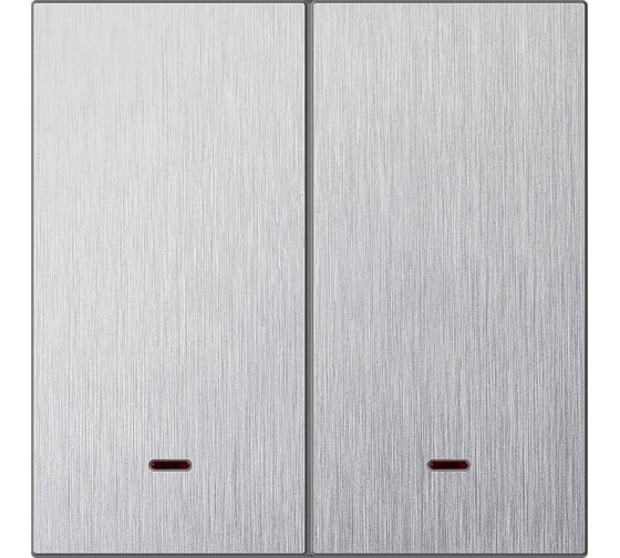 Изображение товара Выключатель 2-клавишный SMARTBUY с индикатором независимый 10А алюминий серебро Альтаир SBE-i11al-10-SW2-1