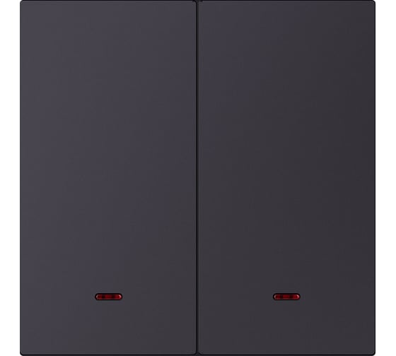 Изображение товара Выключатель 2-клавишный SMARTBUY с индикатором независимый 10А черный акрил Альтаир SBE-i11ba-10-SW2-1