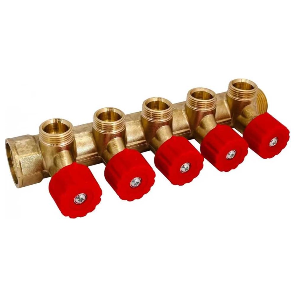 Изображение товара Апогей КЛА 2005.045-4У-ВГР(К)-15 коллектор латунный 5 выходов DN20