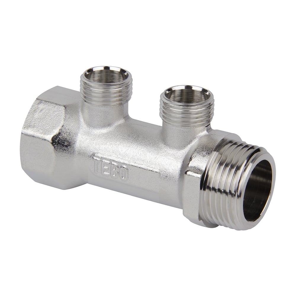 Изображение товара Коллектор TEBO T-КБ.103.1-12.2.CN с патрубками 1"x1/2" и двумя выходами