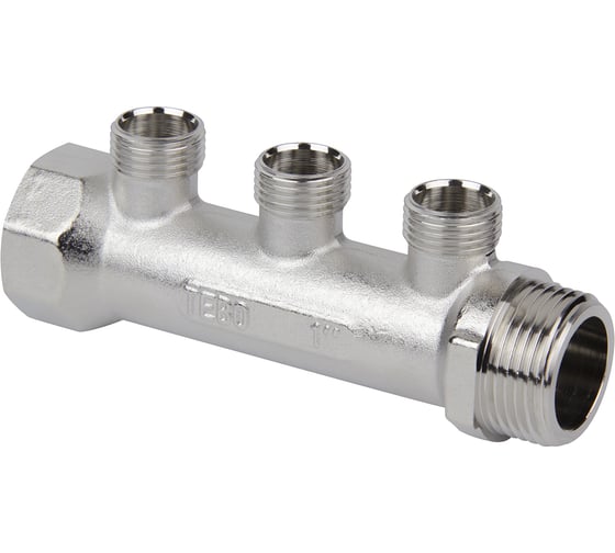 Изображение товара Коллектор с патрубками 1"х1/2" НР 3 выхода TEBO T-КБ.103.1-12.3.CN