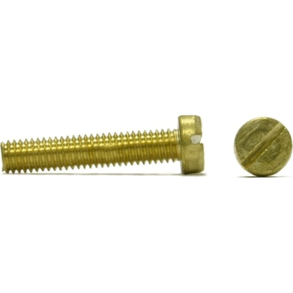 Изображение товара Винт ЦКИ Глобал DIN84 М2×10 ЛАТ цилиндрическая головка SL3x0.5