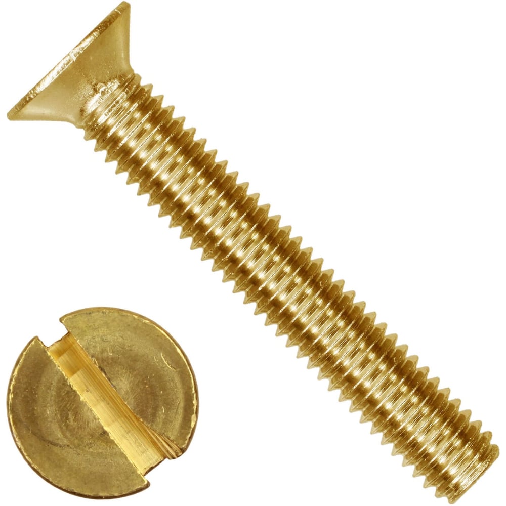 Изображение товара Винт ЦКИ Глобал DIN963 М6x16 латунь SL 10x1.6