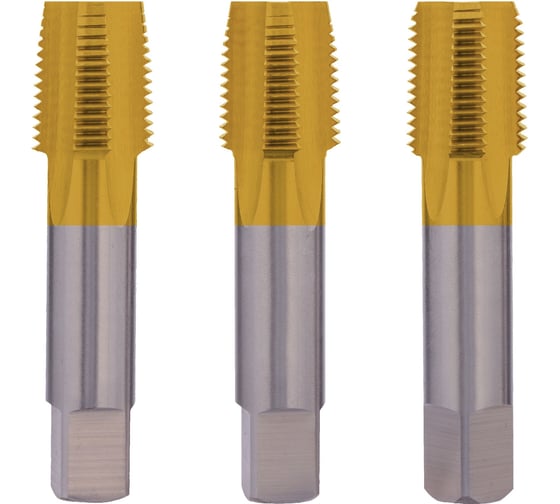 Изображение товара Метчик H-Tools NPT 1/4 -18, комплект из 3-х шт., HSSE, 100мм, a=9,0 88414S3EHT