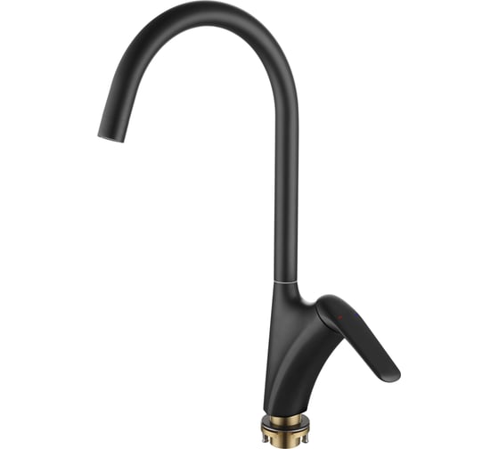 Изображение товара Одноручный смеситель для кухни RUSH Nevis с поворотным изливом, черный NE1735-22Black