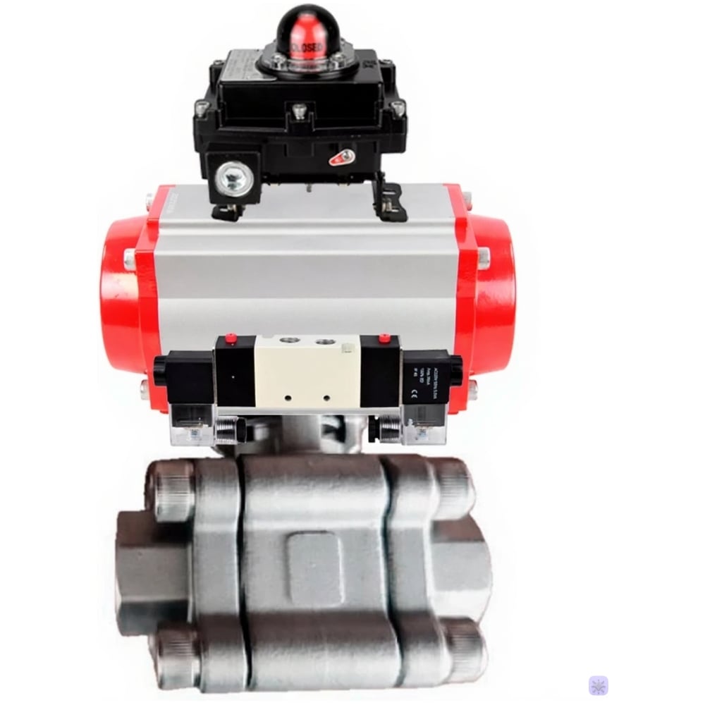 Изображение товара Кран шаровой DN50 Ру63 под приварку с пневмоприводом DA-083 2EM 220VAC DN50