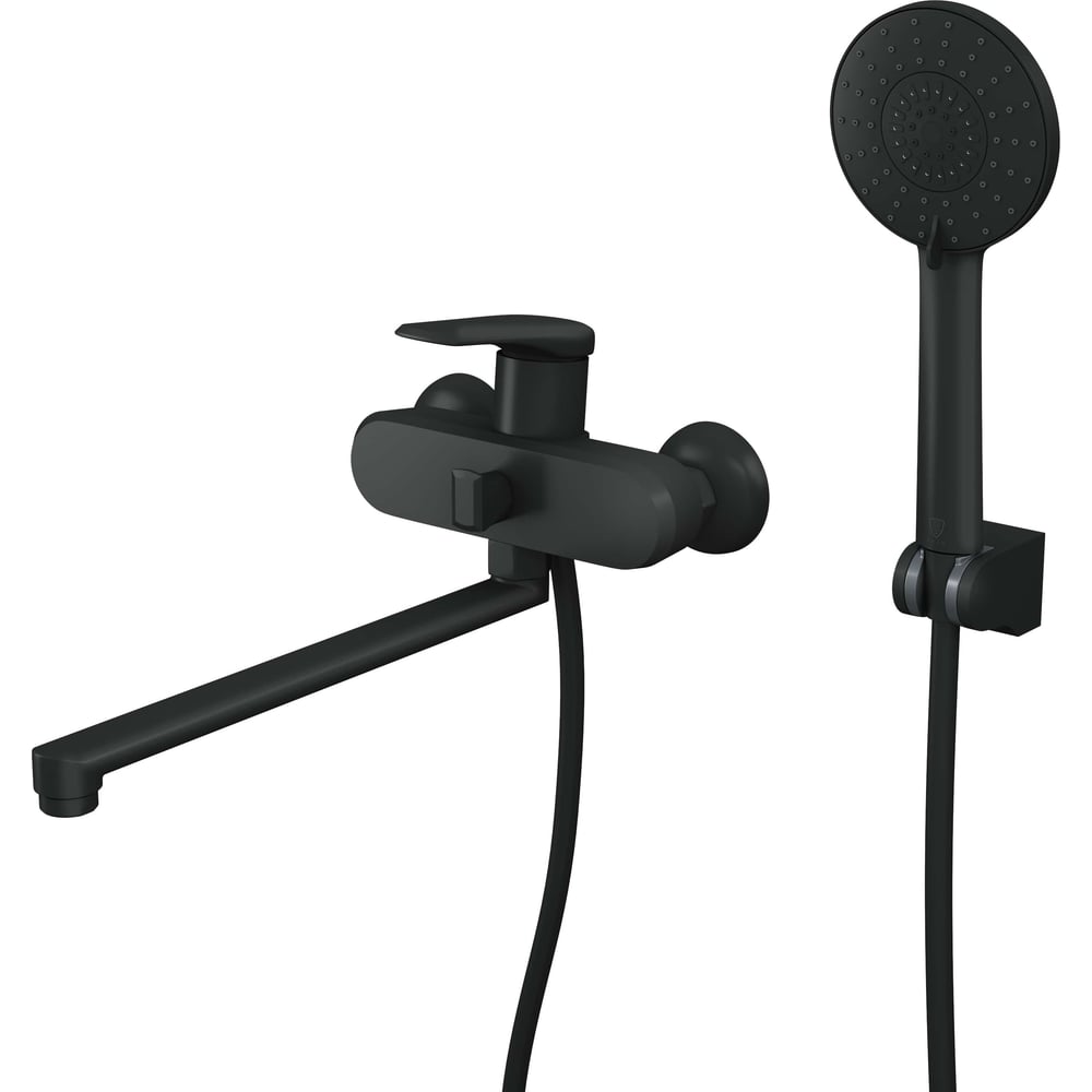 Одноручный смеситель для ванны RUSH Nevis с поворотным изливом, черный NE1735-51Black